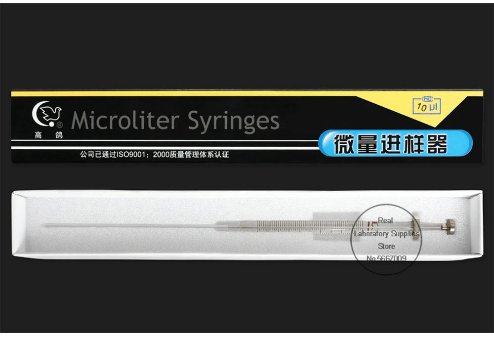 Microjeringa Fase Líquida (0.5uL - 1000uL) para Laboratorio - Microinyector Cromatográfico Cabeza Plana