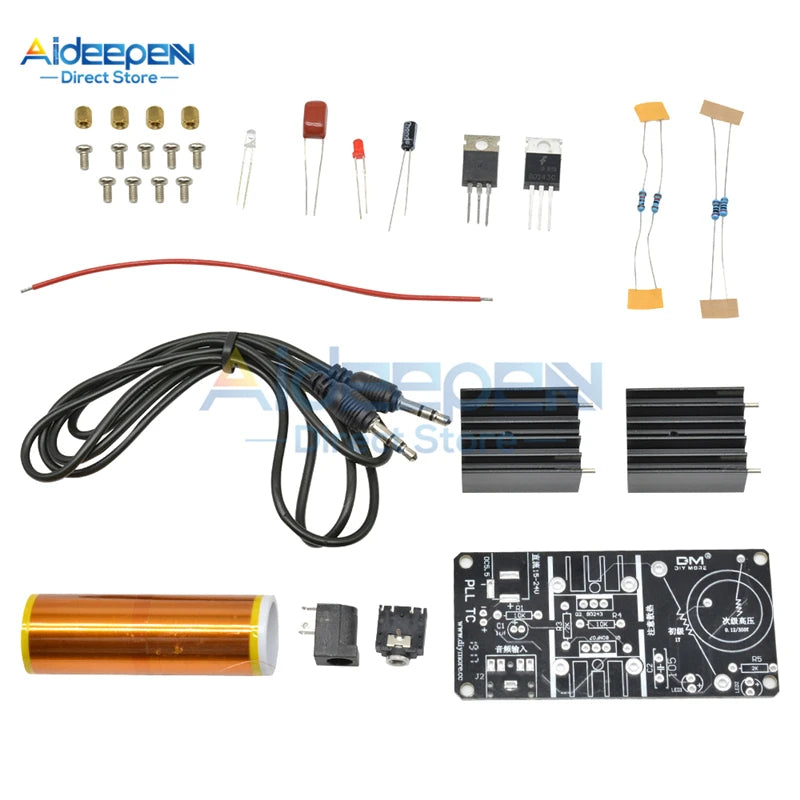 Kit DIY Mini Bobina Tesla Musical 15W (15-24V DC) - Parlante Plasma y Transmisión Inalámbrica