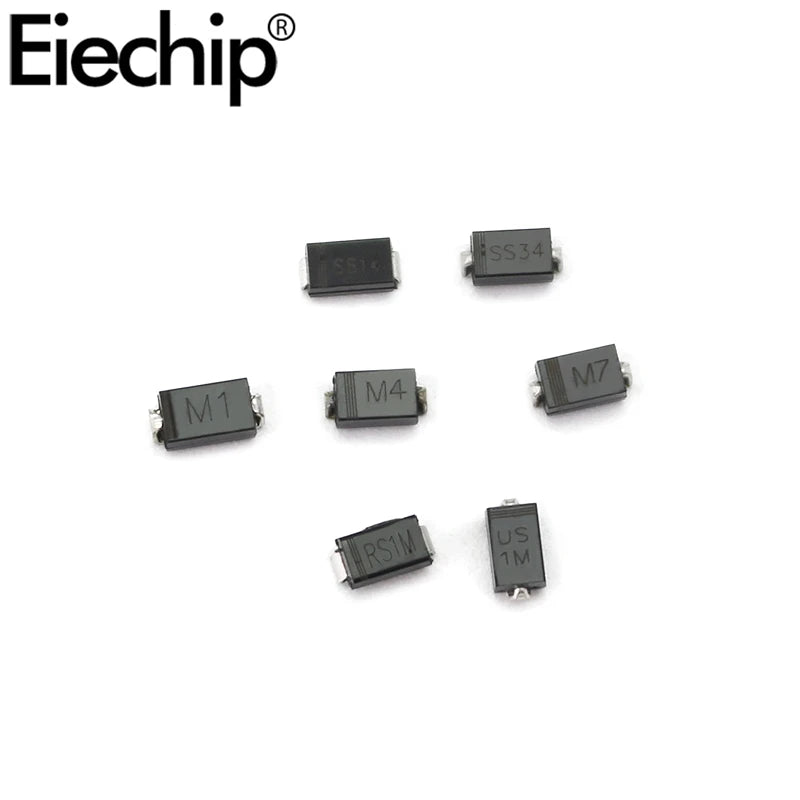 Kit Surtido Diodos SMD - 7 Valores (M1/M4/M7, SS14/SS34, US1M/RS1M) x 10 Unidades (Total 70 Piezas)