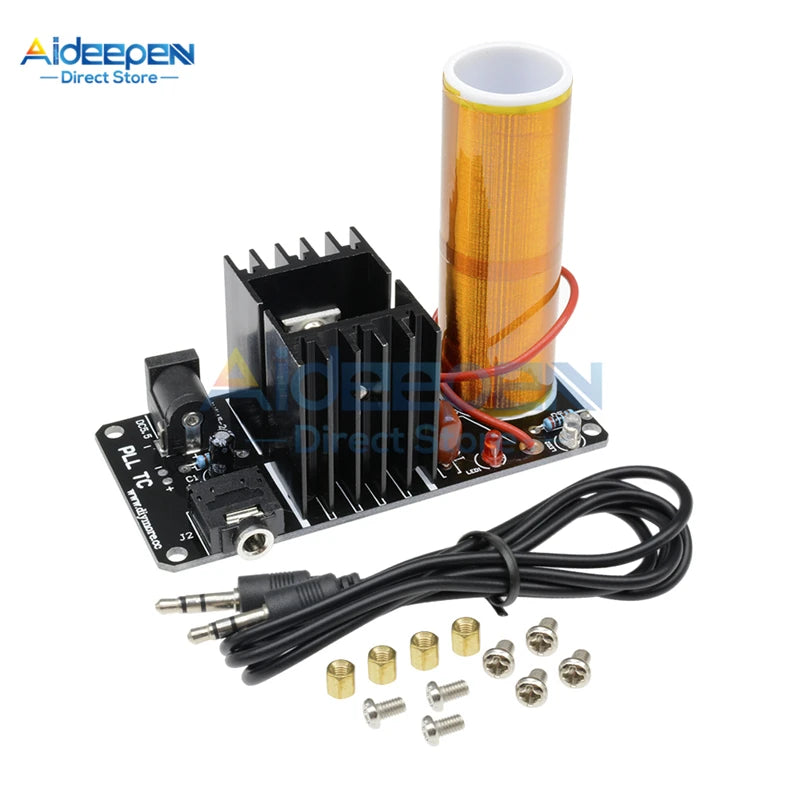 Kit DIY Mini Bobina Tesla Musical 15W (15-24V DC) - Parlante Plasma y Transmisión Inalámbrica