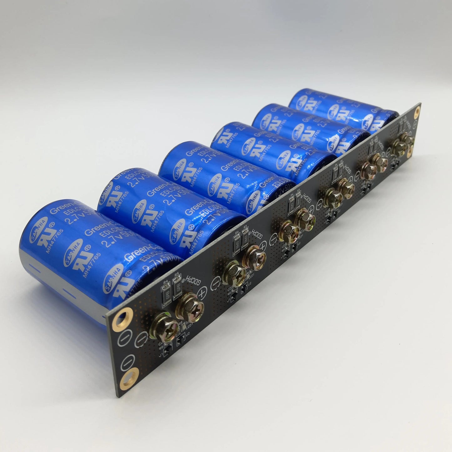 Módulo Supercapacitor Automotriz SAMWHA Green-Cap (83F, 16V / 6x 500F, 2.7V) con Placa Protección
