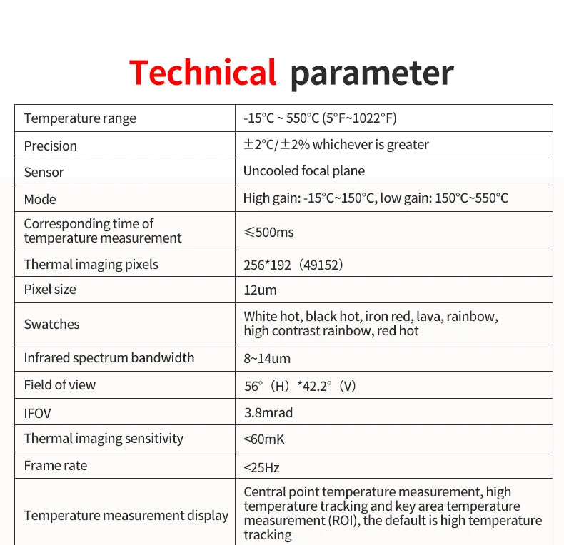 Termógrafo Infrarrojo UNI-T UTi260B / UTi260A HD (256x192) - Cámara Térmica Portátil Scanner IR (Batería Incluida)