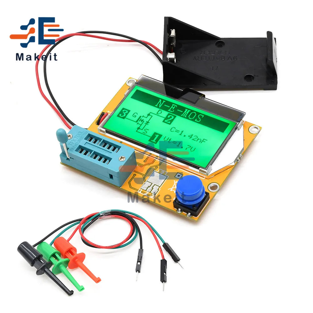 Tester Transistor Digital LCR-T4 Mega328 (Backlight) - Medidor ESR Diodo, Triodo, Capacitancia (MOS/PNP/NPN/LCR)