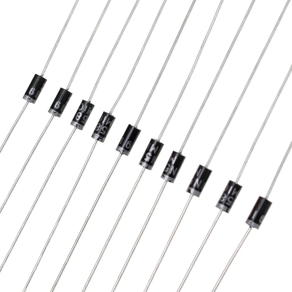 Kit Surtido Diodos THT (Rectificador/Schottky/Switching) - 8 Valores (1N4148, 1N4007, 1N58xx, FRxxx) (Total 100 Piezas)