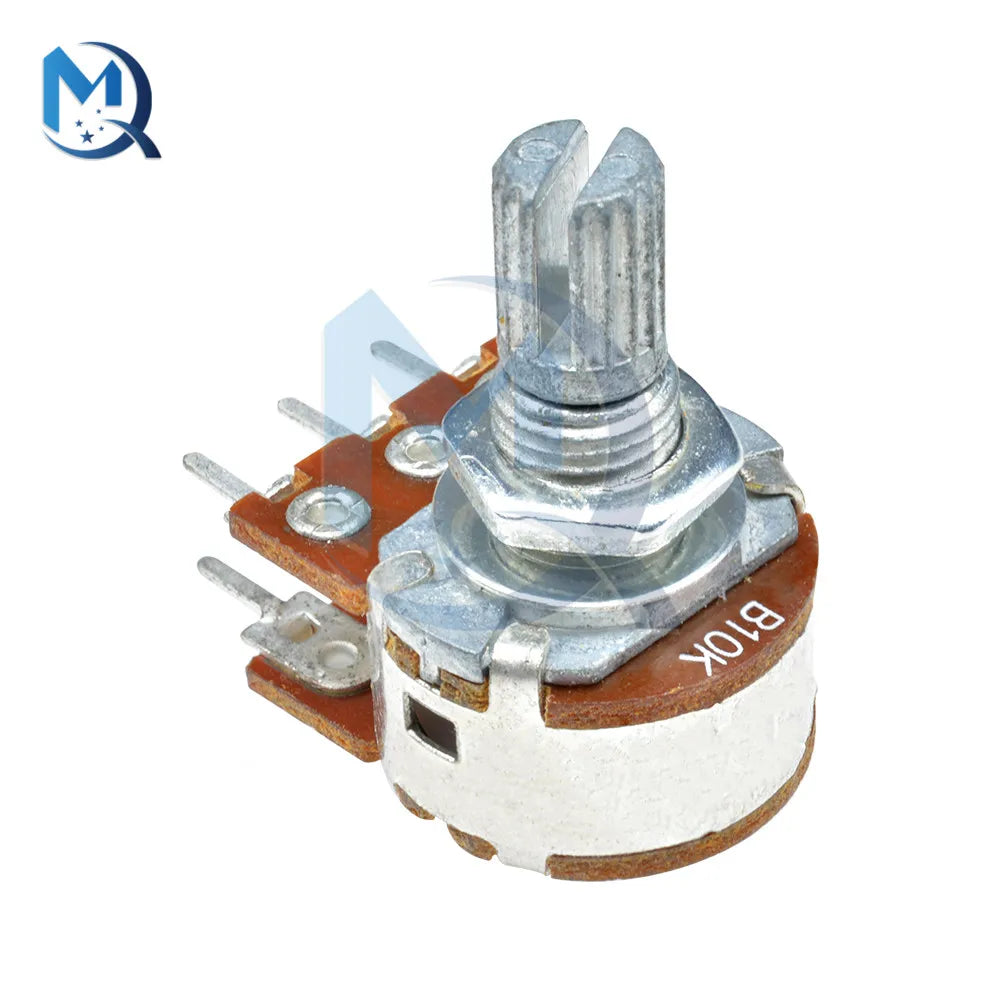 5pcs WH148 B1K B2K B5K B10K B20K B50K B100K B500K 6 pin Shaft Amplifier Dual Stereo Potentiometer 1K 5K 10K 50K 100K 500K 1M Ohm