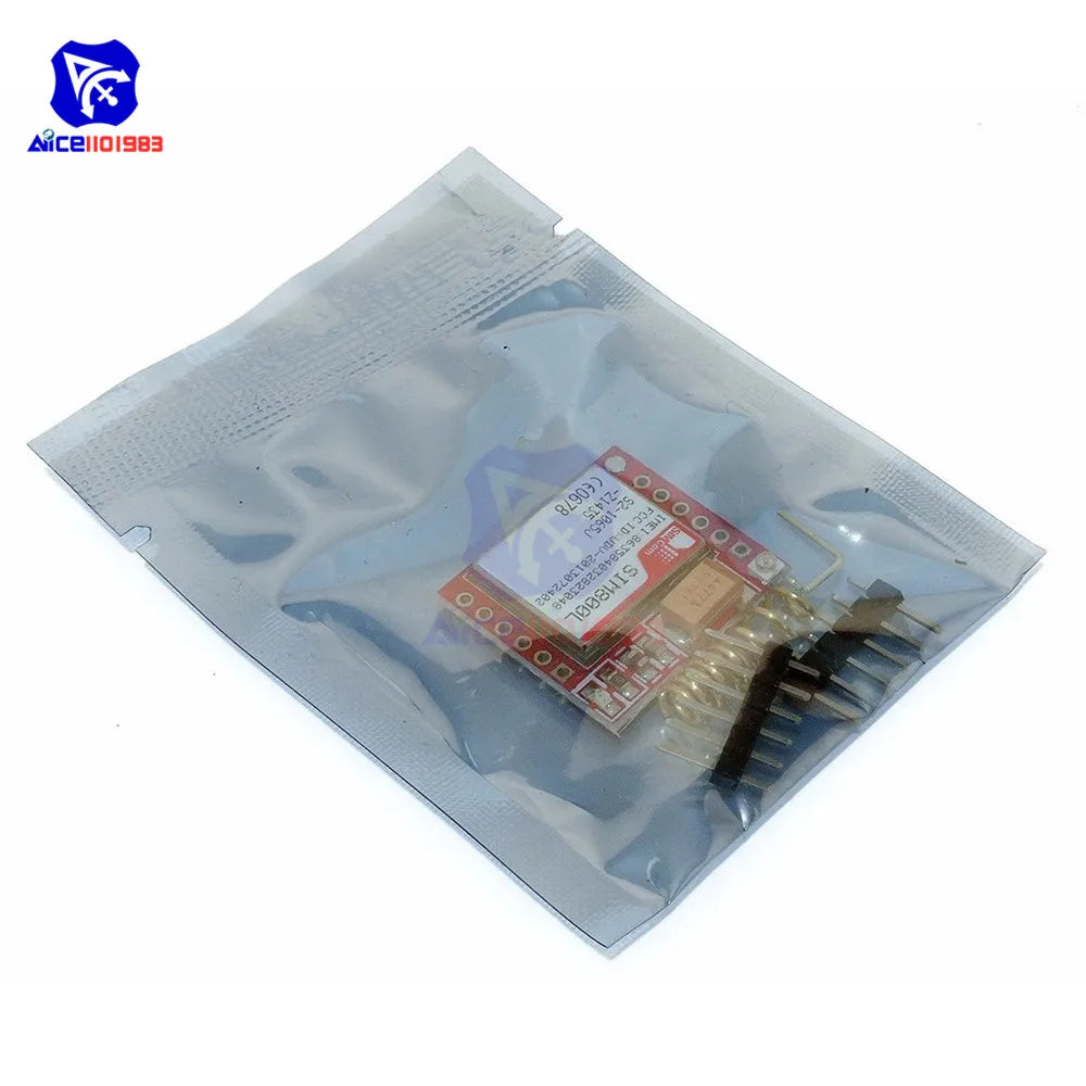 Módulo GSM/GPRS DIYMORE SIM800L Core (Quad-Band, Serial TTL) con Interfaz IPX, Antena PCB y Ranura Micro SIM para Arduino