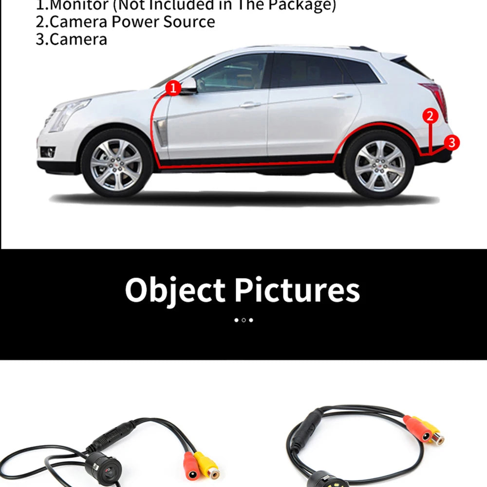 Cámara Trasera Auto Hippcron Visión Nocturna (8 LED) Monitor Parking CCD Impermeable HD
