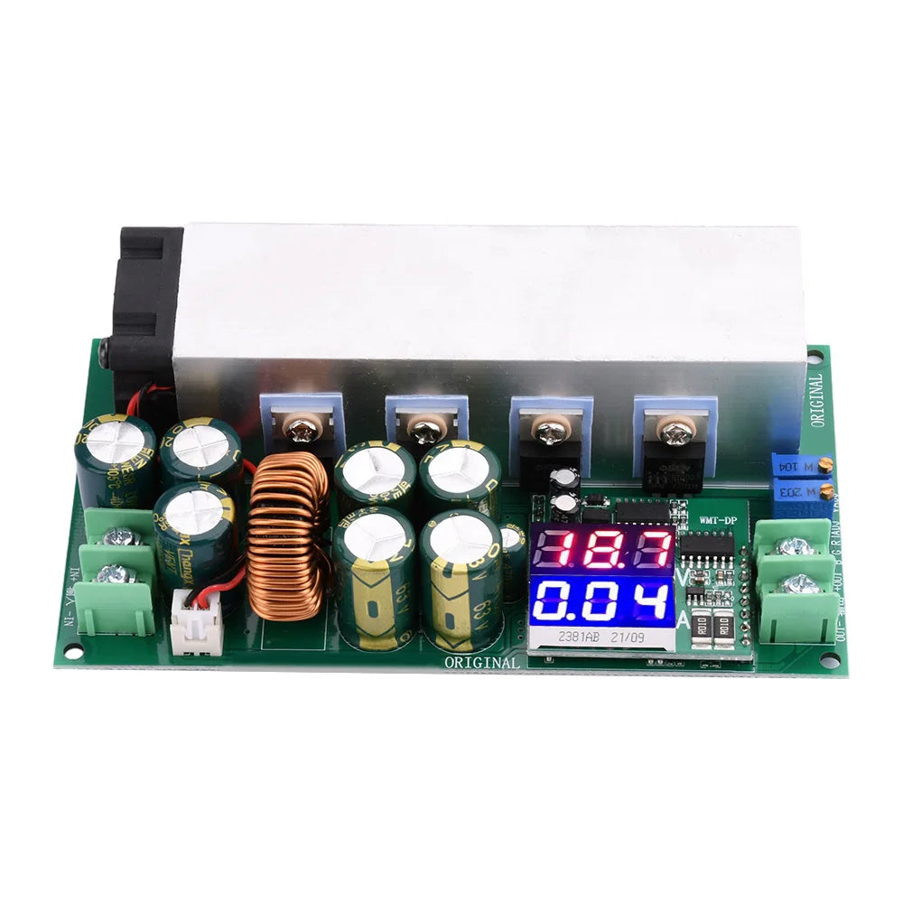 Módulo Fuente Alimentación Step-Down DC 12V-80V a 2.5V-50V 600W 25A Buck Alta Potencia con Ventilador CC/CV