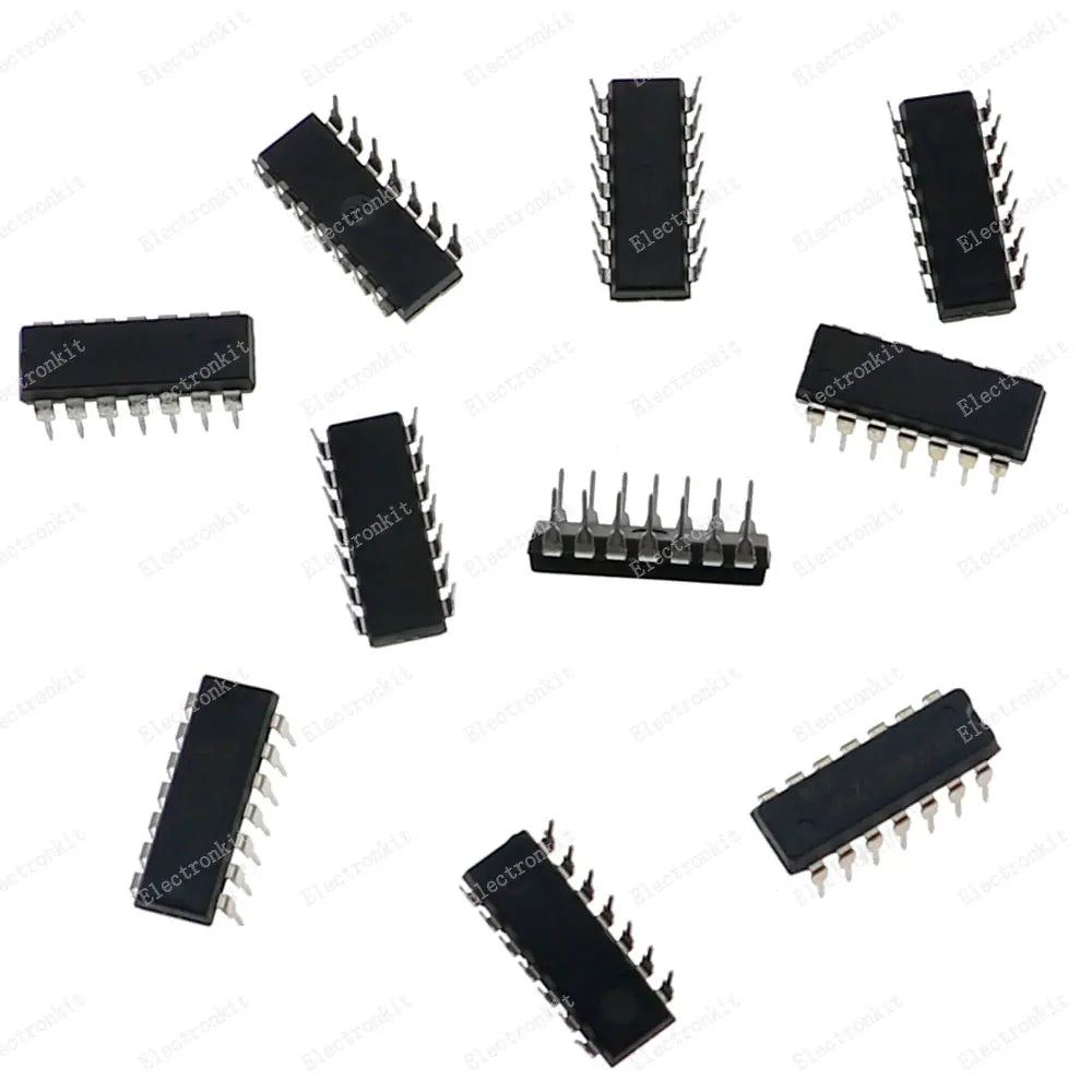 Kit 50 Pcs (10 Valores x 5 Pcs) Chips IC DIP Surtidos Caja (Serie 74HCxx)