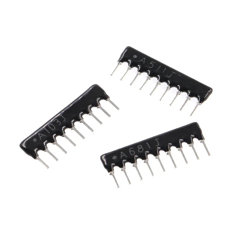 200PCS 9Pin Resistor Network Array A103J A102J A472J 4.7K 1K 10K 2K 3K 6.8K 3.3K 2.2K 2.54MM Pin SIP-9