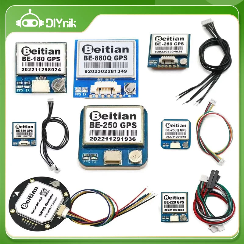 Módulo GPS Beitian UBX M10 (BE-180/BE-220/BE-250/BE-250Q/BE-280/BE-450/BE-880/BE-880Q) con Antena GNSS Bajo Consumo