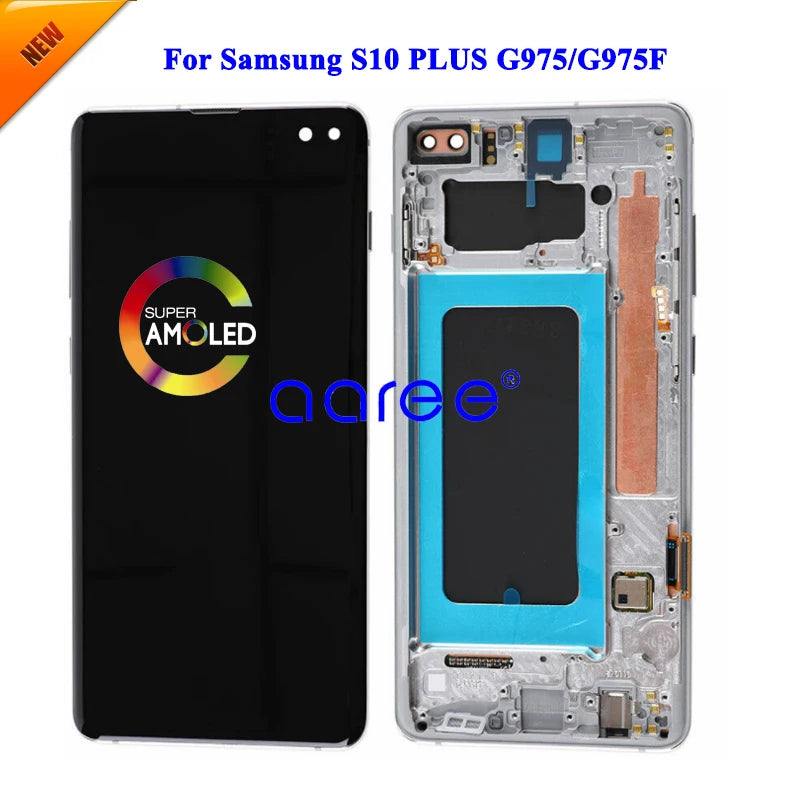 Pantalla LCD Super AMOLED para Samsung S10, G9730, S10 Plus, G9750, montaje de digitalizador táctil