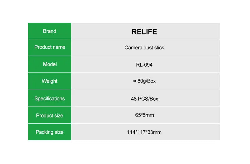 RELIFE RL-094 48PCS Camera Lens Cleaner Stick Synthetic Resin Gel Stick for iPhone Android Camera Lens Dust No damage The Chip