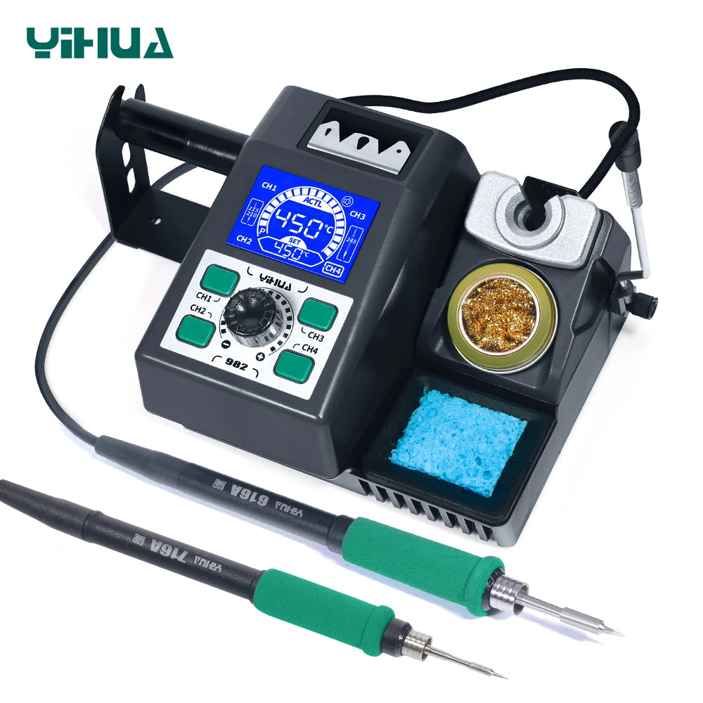 YIHUA 982 Double Solder Iron Handle C245 C210 Electronic Welding Rework Station Repaid Heating Soldering Iron Staion