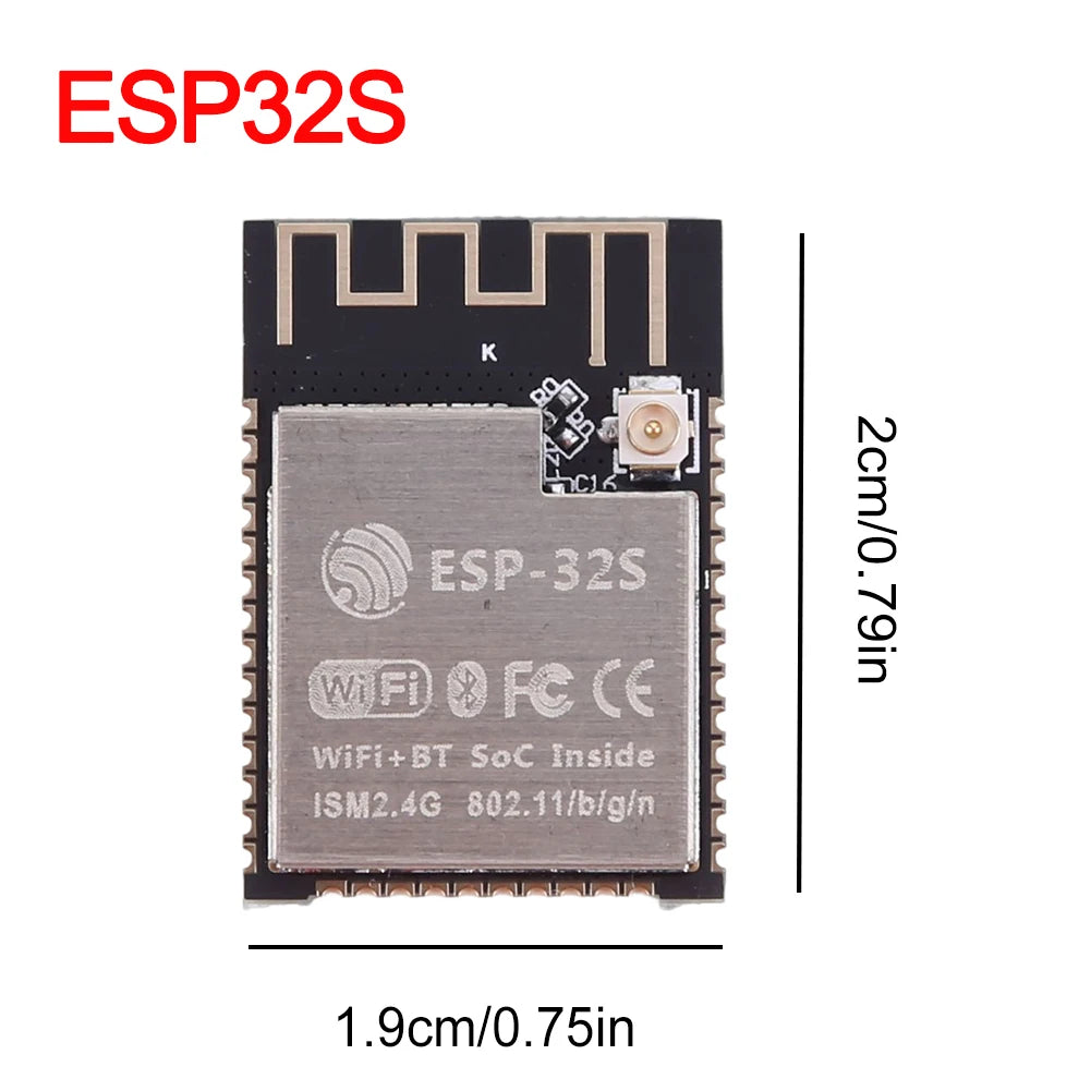 Módulo WiFi Inalámbrico ESP-WROOM-32 / ESP32 / ESP32S / ESP32U (150 Mbps, CPU Doble Núcleo, Sensor Hall)
