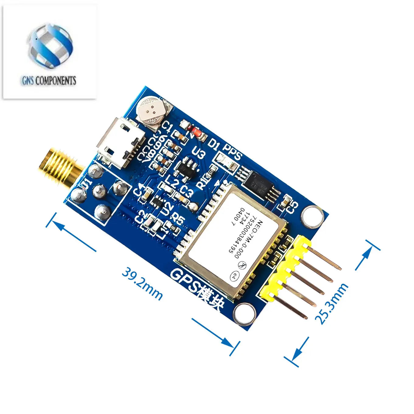 Placa Desarrollo Módulo Posicionamiento Satelital GPS NEO-6M / NEO-7M / NEO-8M para Arduino/STM32/C51/MCU