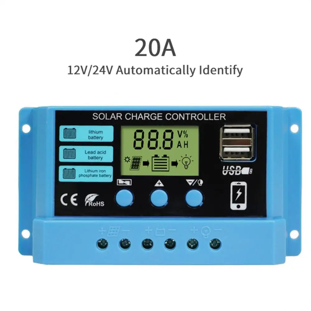 New 10A 20A 30A 12V 24V MPPT Solar Charge Controller 50VDC PV Regulator Colorful Screen For Lithium Lifepo4 GEL Lead Acid