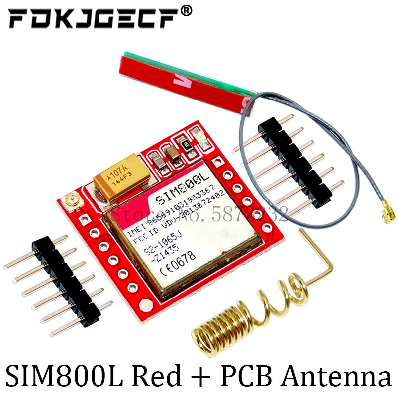 Módulo GSM/GPRS SIM800L V2.0 (5V, Quad-Band) con Antena y Cable