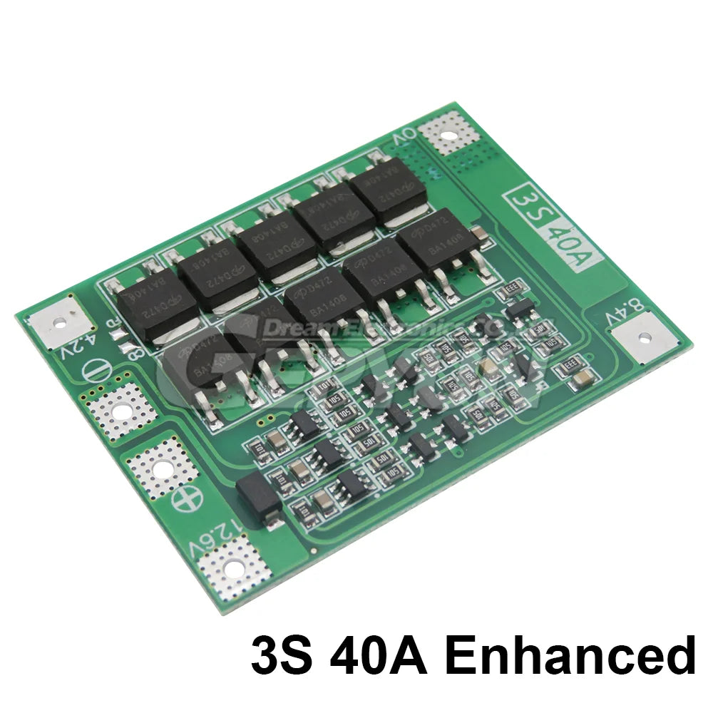 3S 20A 25A 40A 60A Li-ion Lithium Battery 18650 Charger Balance/Enhanced PCB BMS Protection Board For Drill Motor Module