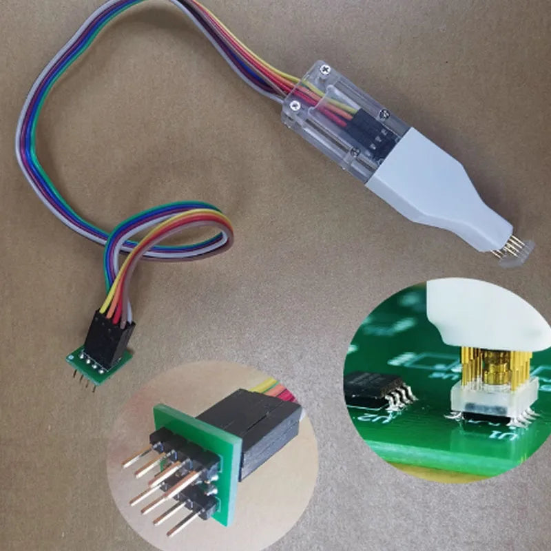Cable Sonda Programación/Grabación Chip SIOC8/SOP8/WSON8/QDFN8/VSOP8/VSOIC8 Aguja Resorte