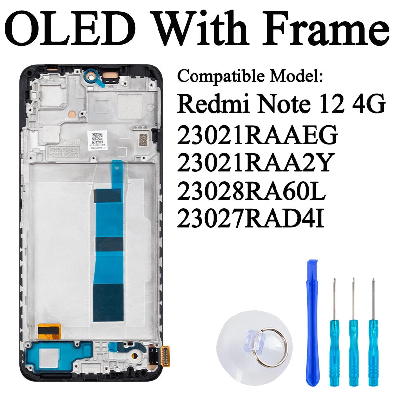 23021RAAEG 22111317I Premium Lcd For Xiaomi Redmi Note 12 4G Display Touch Screen Digitizer Panel Assembly For Redmi Note 12 5G