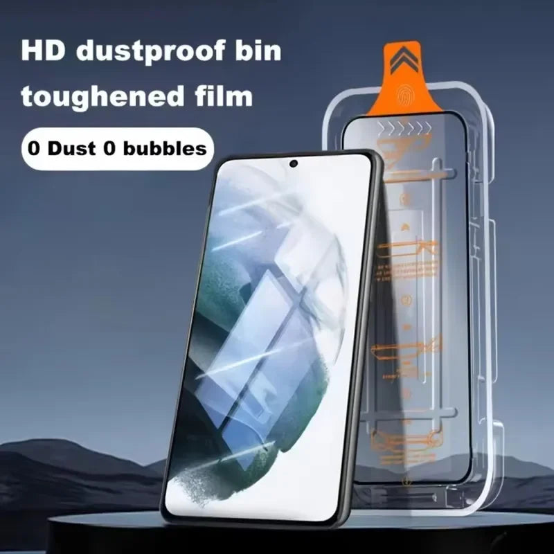 Protector de pantalla de fácil instalación sin polvo con revestimiento oleofóbico para Samsung Galaxy S25 S24 S21 S22 S23 Ultra Plus, 3 uds.