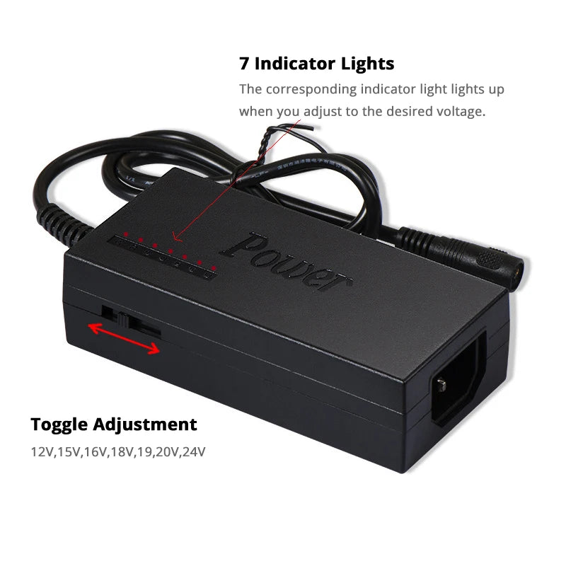 Adaptador Fuente Alimentación Universal Ajustable 12-24V 4.5A para Luces LED/Laptop/Producto Electrónico