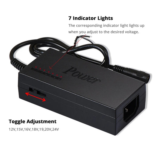 Adaptador Fuente Alimentación Universal Ajustable 12-24V 4.5A para Luces LED/Laptop/Producto Electrónico