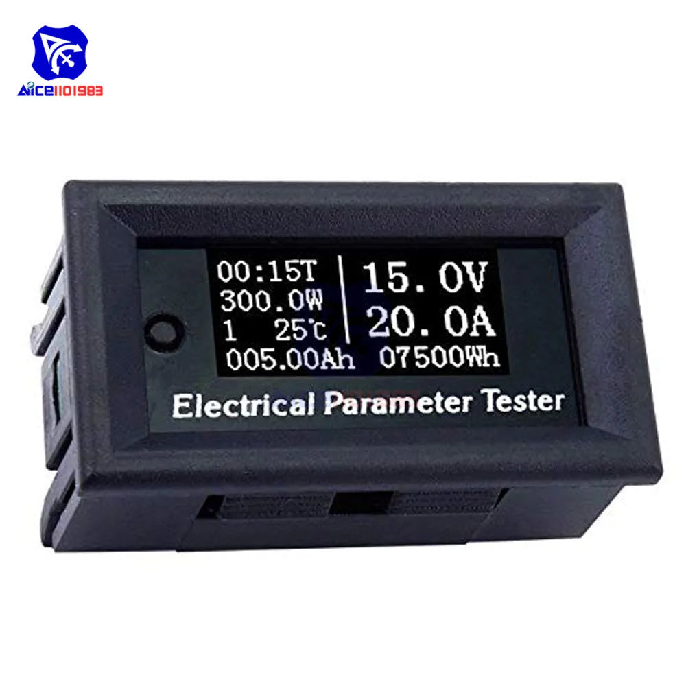 33V 3A 33V/100V 10A OLED 7 in 1 Multimeter Tester Voltage Current Watt Time Temperature Battery Capacity Meter Detector w/ Wire