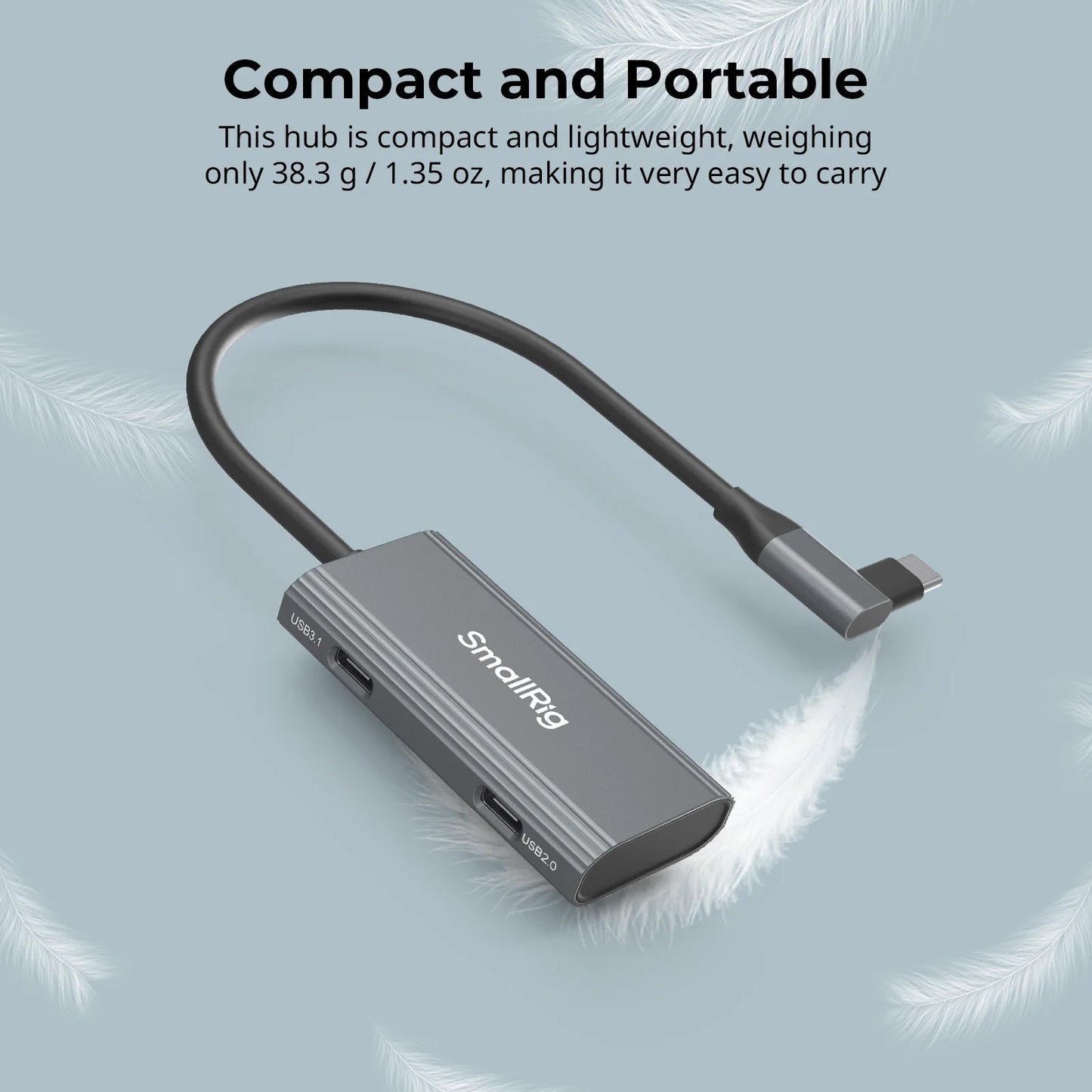 Hub USB-C 4-en-1 SmallRig PD 100W USB-C 3.1 + USB-C 2.0 + Adaptador Audio para Grabación Video Profesional Celular (4598)