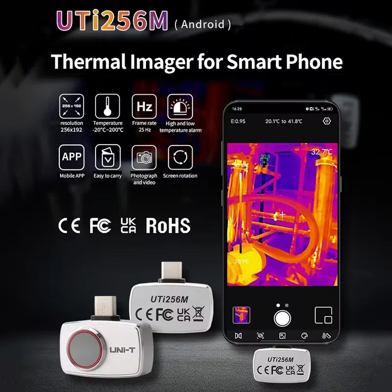 Termógrafo UNI-T UTi260M / UTi256M (256x192) para Celular - Reparación Circuitos Electrónicos PCB, Test Calefacción