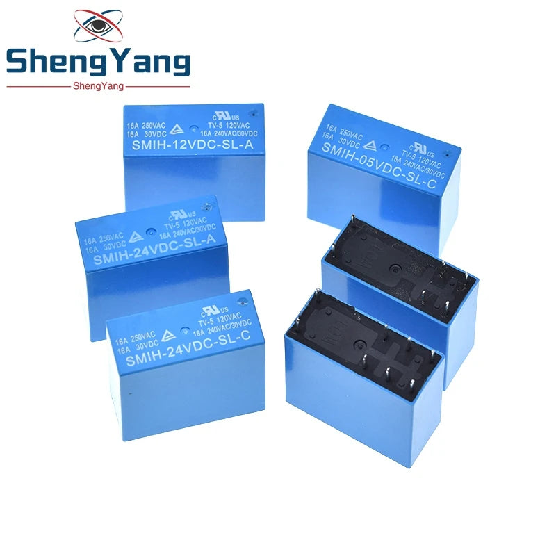 Relé Potencia SMIH 6/8-Pin 16A 250V - Bobina (5V/12V/24V DC) Contacto SL-A/SL-C - Lote 1 Pieza