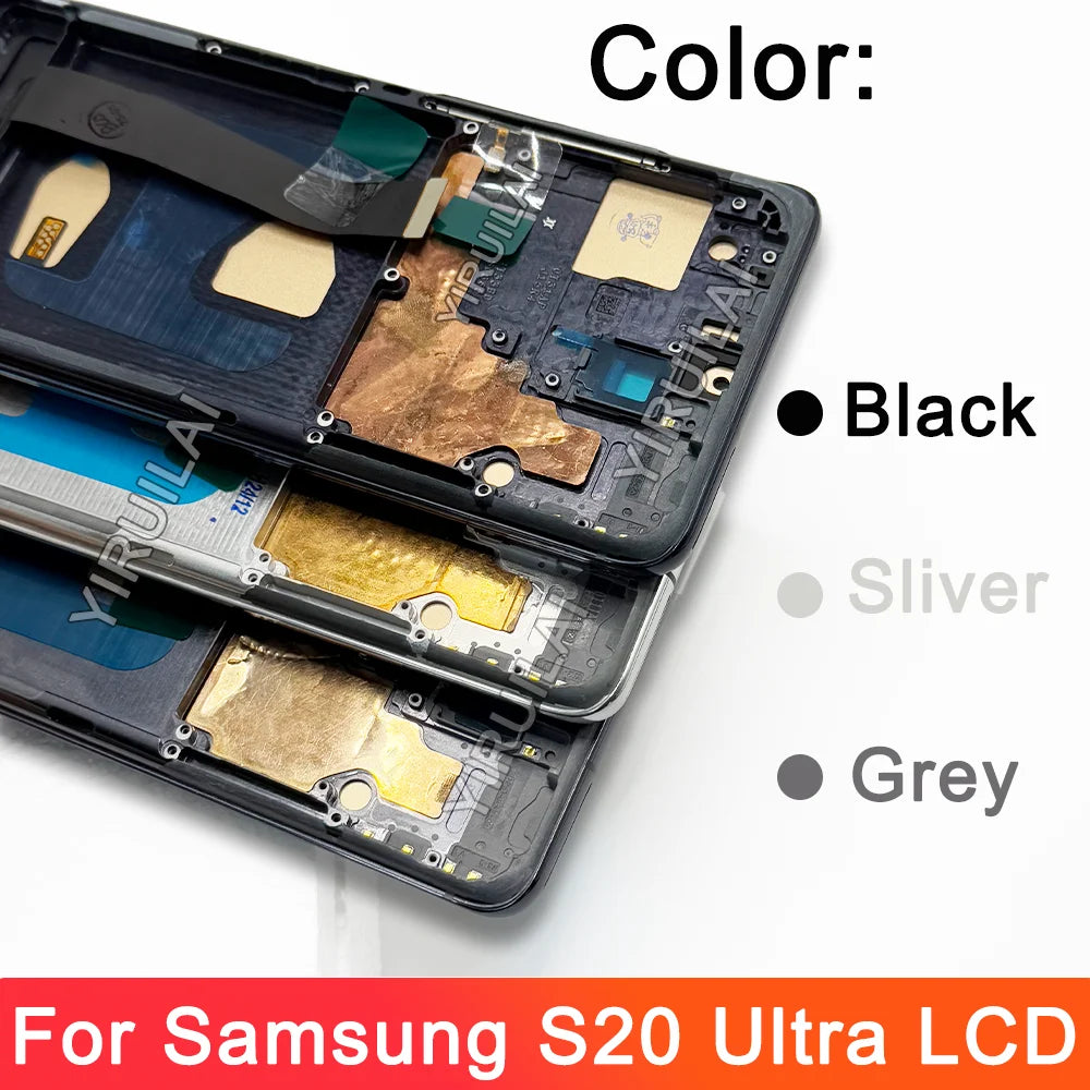 TFT S20 Ultra LCD con marco para Samsung S20 Ultra 5G LCD G988 G988B SM-G988U pantalla táctil digitalizador reemplazo