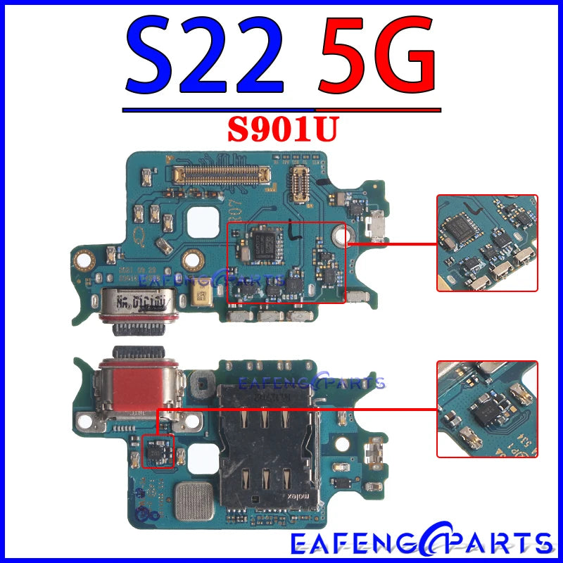 Placa Módulo Puerto Carga USB Dock para Samsung Galaxy S22/S23 Plus/Ultra (S901/S906/S908/S911/S916/S918 B/U/N)