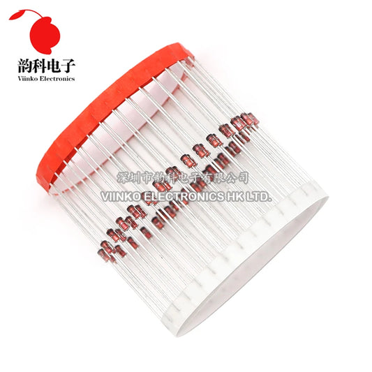 Diodo Zener 1W 1N47xxA (3.3V-75V, DO-41) - Pack 50 Unidades (Valores Surtidos)