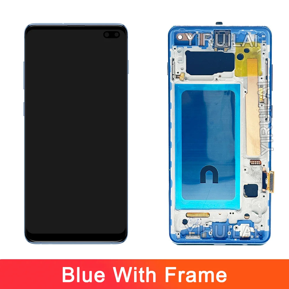 Pantalla probada S10Plus LCD con marco para SAMSUNG S10 Plus S10 + G975 G975F/DS reemplazo del ensamblaje del digitalizador de pantalla táctil