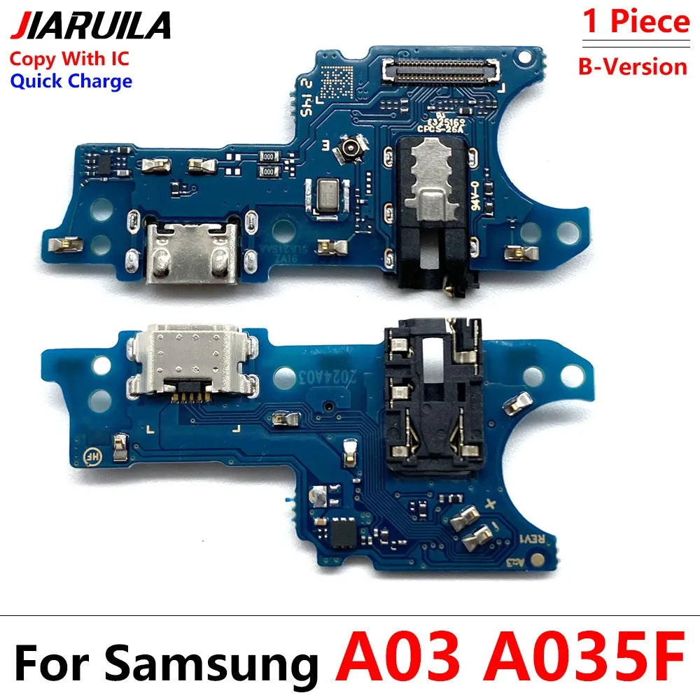 Placa Puerto Carga Micro USB con Micrófono, IC y Flex para Samsung Galaxy A02/A02S/A03S/A12/A21S/A31/A51 (1 Unidad)