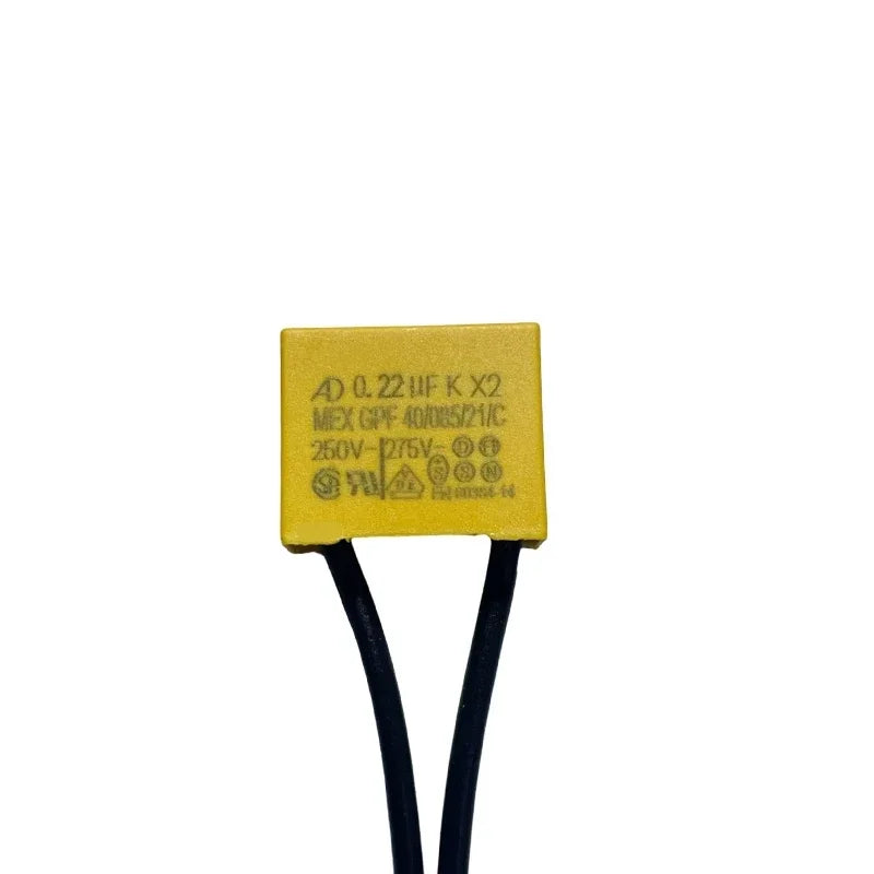 Capacitor Seguridad X2 (0.1uF-0.47uF, 275V AC) con Cable Flexible - Pack 5 Unidades (Valores Surtidos)