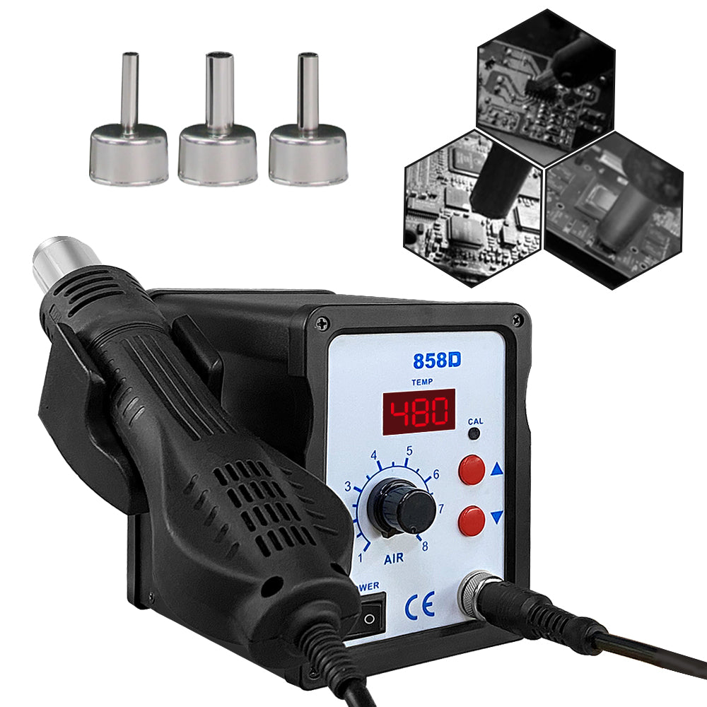 858D Hot Air Gun BGA Soldering Rework Station Blower Hair Dryer Hairdryer Soldering Heat Gun 220V 110V SMD SMT Welding Repair