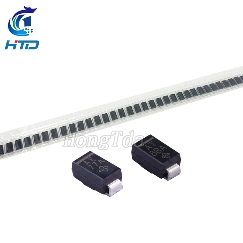 Diodo TVS SMD SMAJ 400W - Varios Voltajes (12A a 24A) SMA/DO-214AC - Lote 100 Piezas