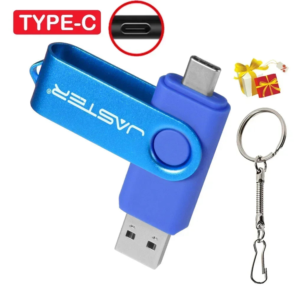 Memoria USB Flash Drive Pendrive Tipo C (32GB/64GB/128GB) con Llavero Regalo Empresarial
