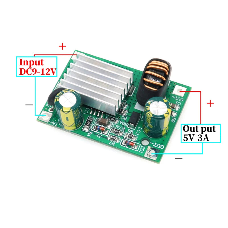Módulo Convertidor Step-Down DC 9V-120V a 5V 2A/3A Buck (No Boost)