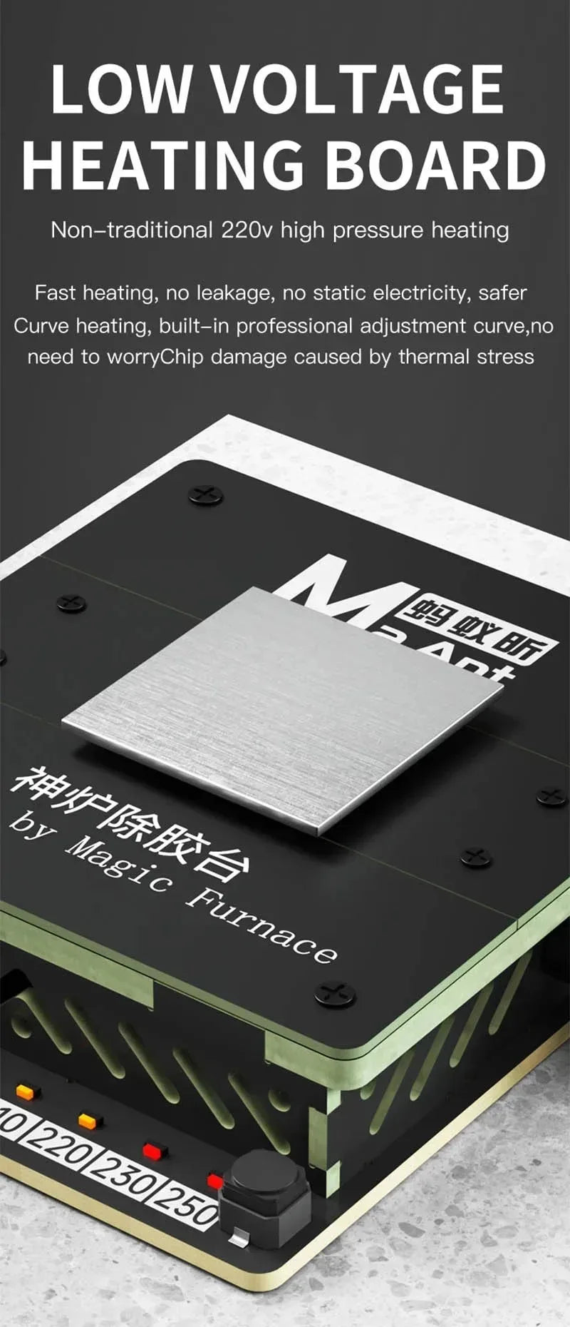 Maant SL-2 Mini Universal Adjustable Temperature CPU Heating Platform for Chip CPU Glue Removal Solder Removal BGA Reballing