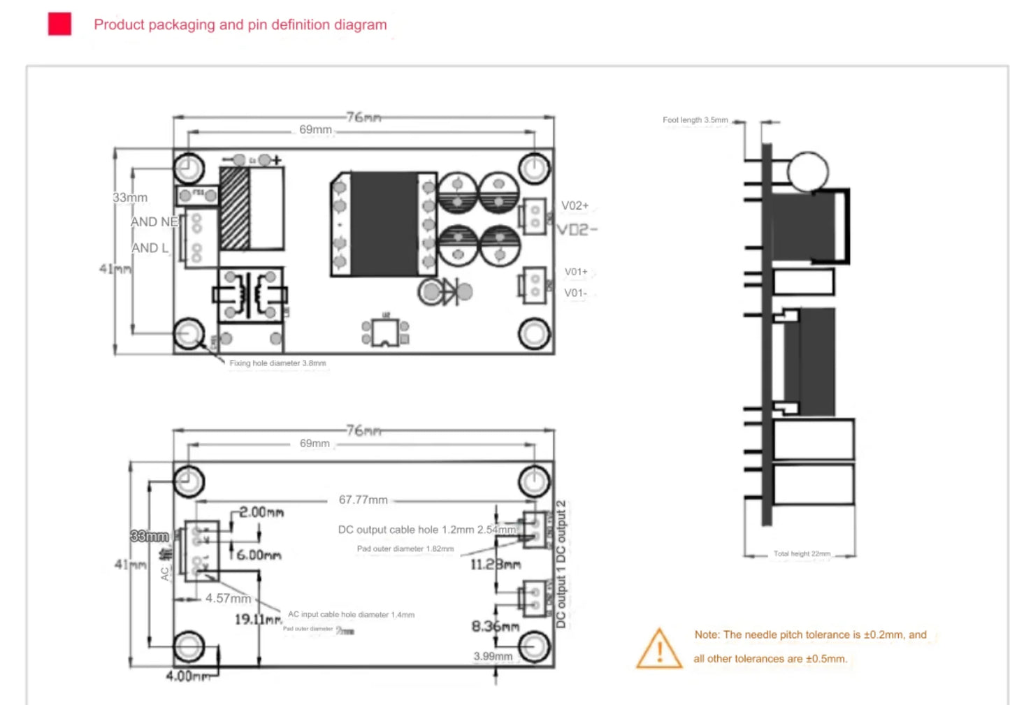 Módulo Fuente Alimentación Switching AC-DC DLK17A 5V/12V/24V 17W Dual Aislado Incorporado