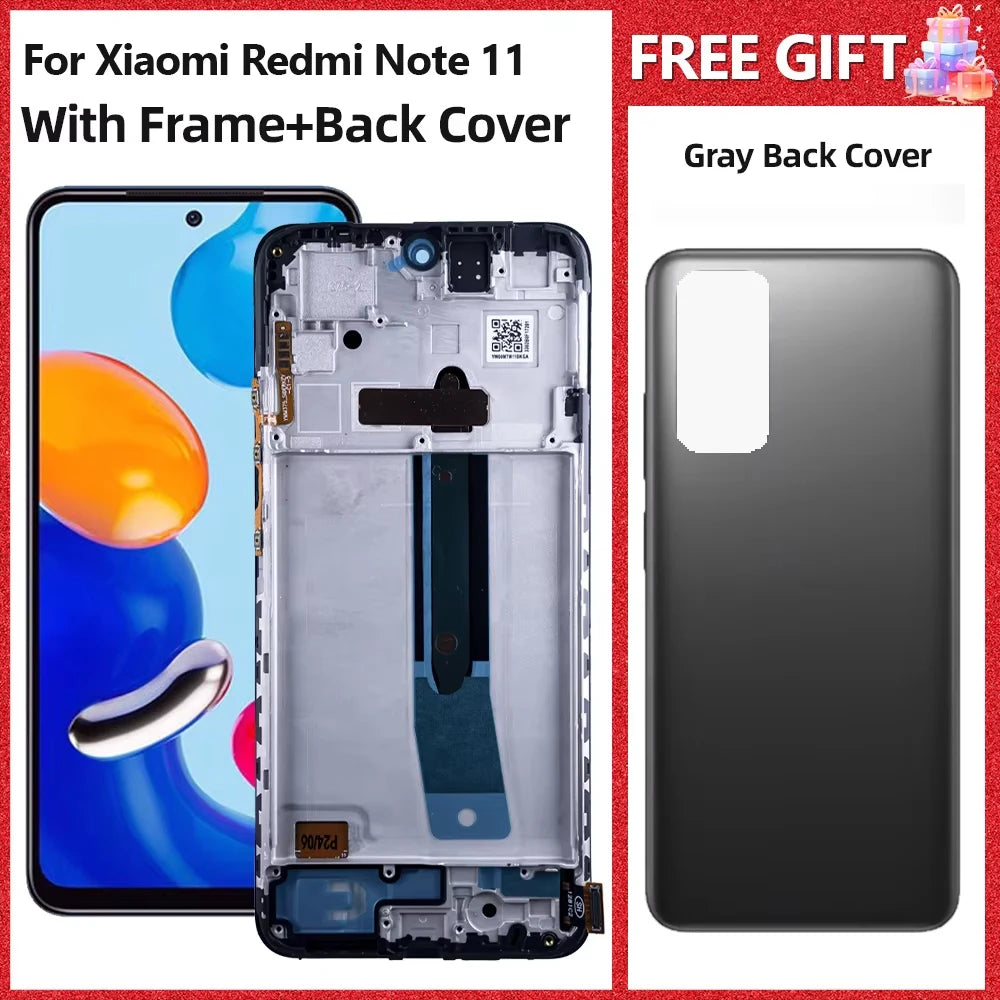 AMOLED Display For Xiaomi Redmi Note 11 LCD Touch Screen Digitizer Panel Assembly 2201117TG, 2201117TI Screen Display Replace