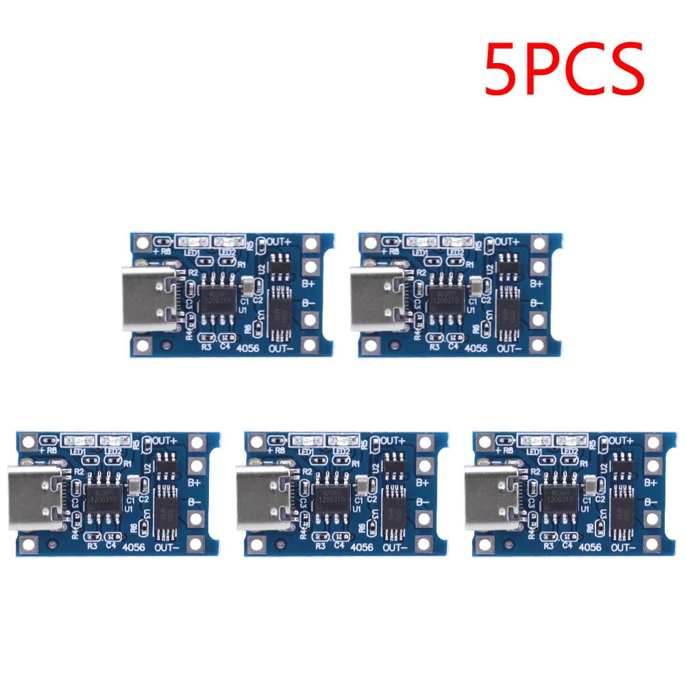 1-10pcs Type-c Micro / TYPE C 5V 1A 18650 TP4056 Lithium Battery Charger Module Charging Board With Protection Dual Functions 1A