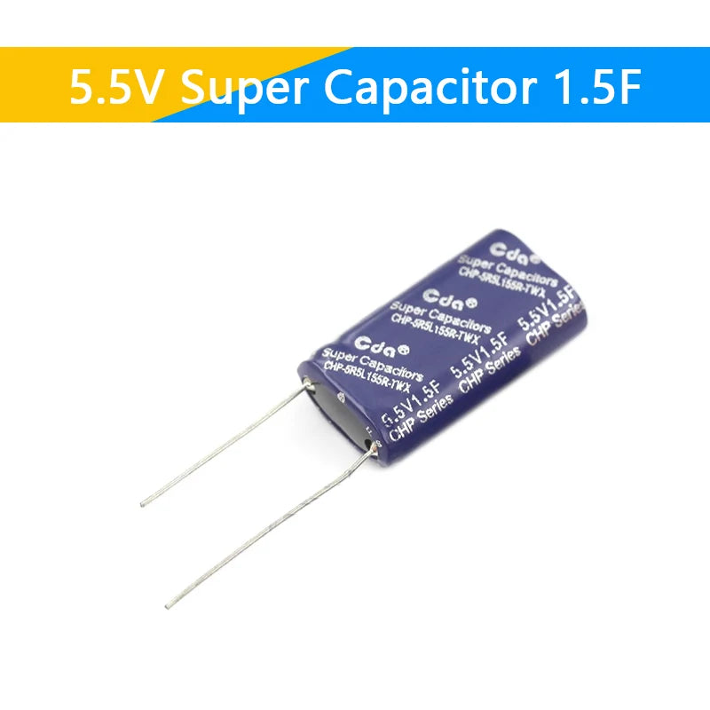 Supercapacitor Farad Tipo Combinación (0.22F-50F, 5.5V) - Unidad (Especificar Valor)