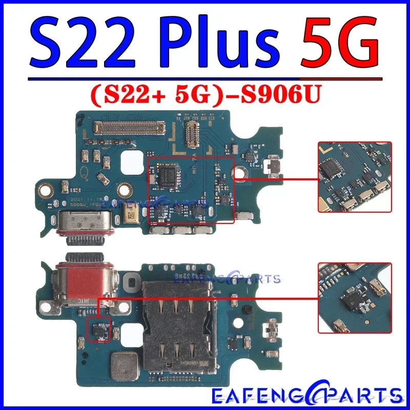 Placa Módulo Puerto Carga USB Dock para Samsung Galaxy S22/S23 Plus/Ultra (S901/S906/S908/S911/S916/S918 B/U/N)