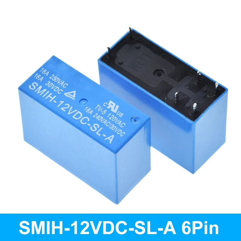 Relé Potencia SMIH 6/8-Pin 16A 250V - Bobina (5V/12V/24V DC) Contacto SL-A/SL-C - Lote 1 Pieza