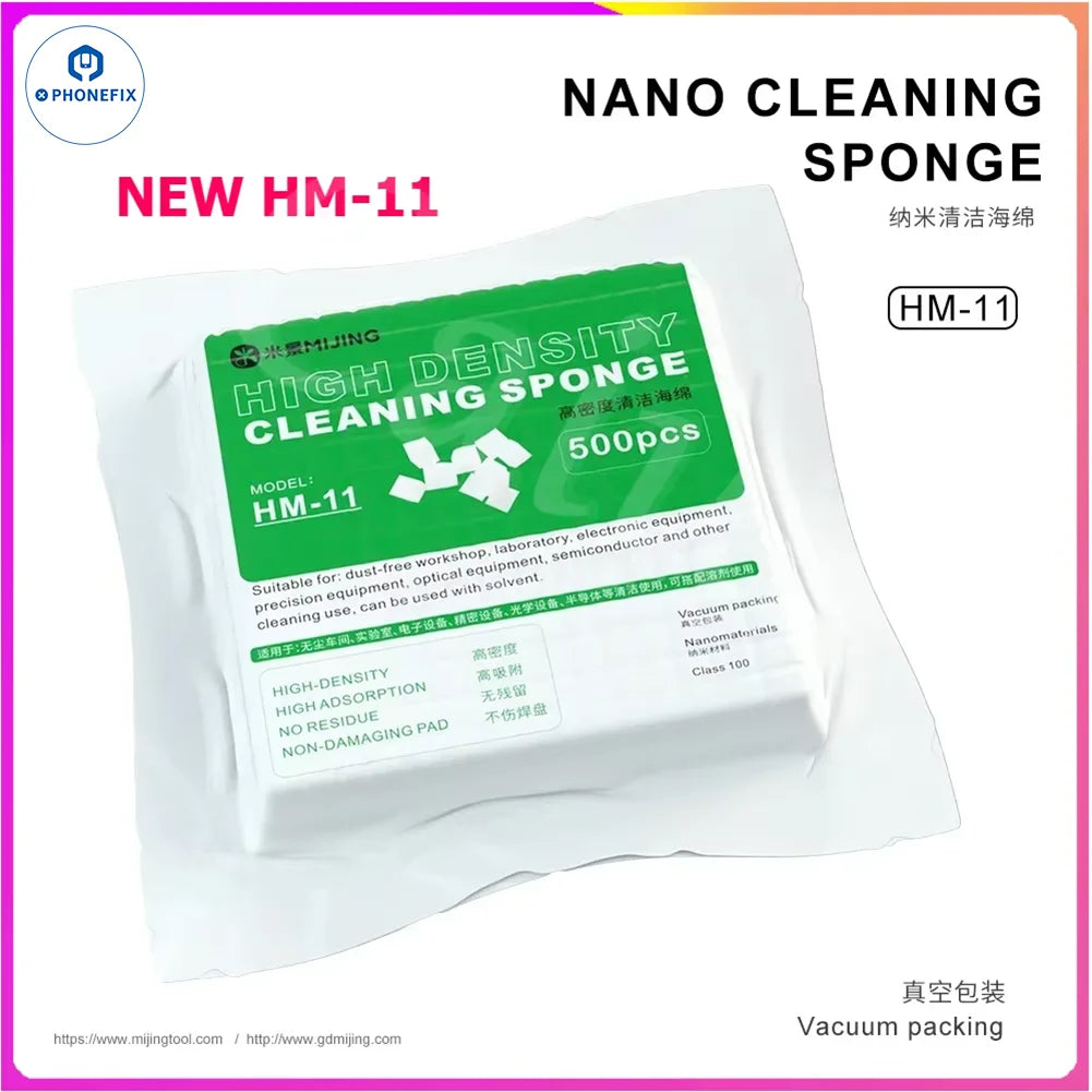 MIJING Nano Cleaning Sponge Strong Absorption Force No Floc or Residue Sponge for Motherboard PCB Components Cleaning Repair